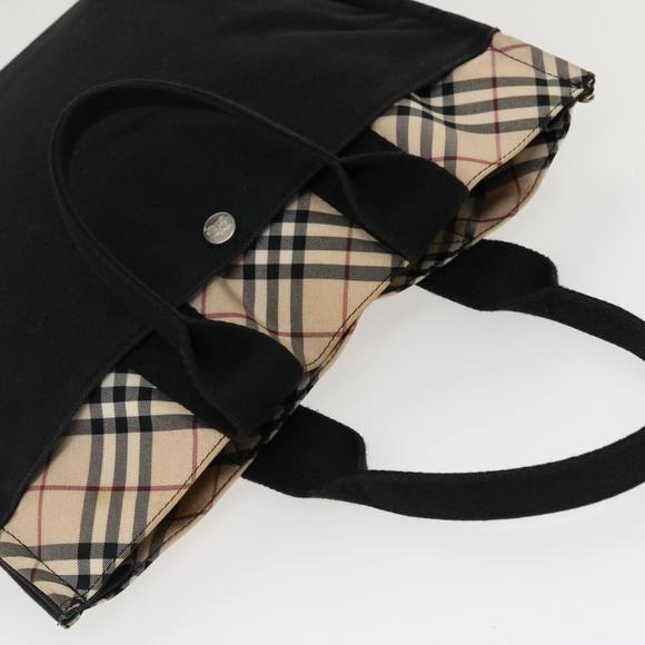 BURBERRY Nova Check Hand Bag Canvas Black Auth yb007 - Picture 6 of 16